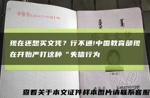 现在还想买文凭？行不通!中国教育部现在开始严打这种“失信行为缩略图