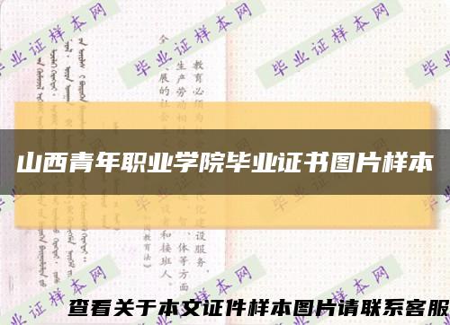 山西青年职业学院毕业证书图片样本缩略图