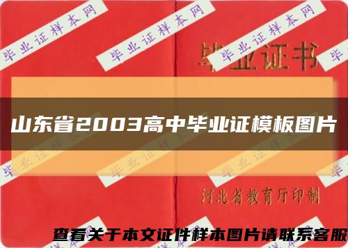 山东省2003高中毕业证模板图片缩略图