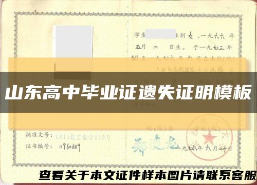 山东高中毕业证遗失证明模板缩略图