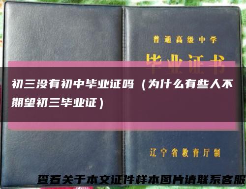 初三没有初中毕业证吗（为什么有些人不期望初三毕业证）缩略图