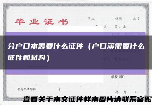 分户口本需要什么证件（户口簿需要什么证件和材料）缩略图