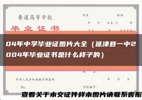 04年中学毕业证图片大全（延津县一中2004年毕业证书是什么样子的）缩略图