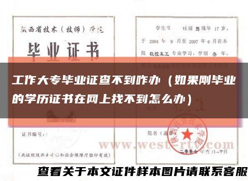 工作大专毕业证查不到咋办（如果刚毕业的学历证书在网上找不到怎么办）缩略图