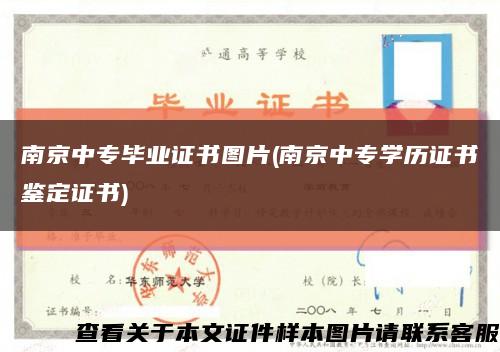 南京中专毕业证书图片(南京中专学历证书鉴定证书)缩略图