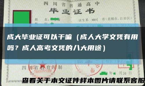 成大毕业证可以干嘛（成人大学文凭有用吗？成人高考文凭的八大用途）缩略图