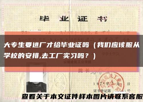 大专生要进厂才给毕业证吗（我们应该服从学校的安排,去工厂实习吗？）缩略图