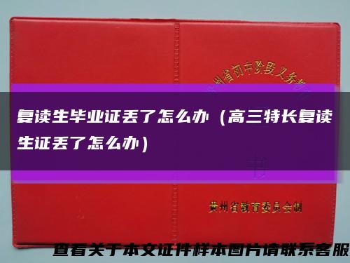 复读生毕业证丢了怎么办（高三特长复读生证丢了怎么办）缩略图