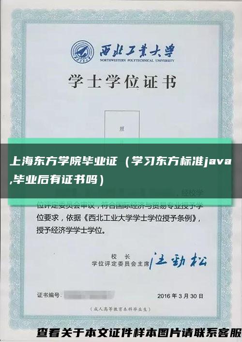 上海东方学院毕业证（学习东方标准java,毕业后有证书吗）缩略图