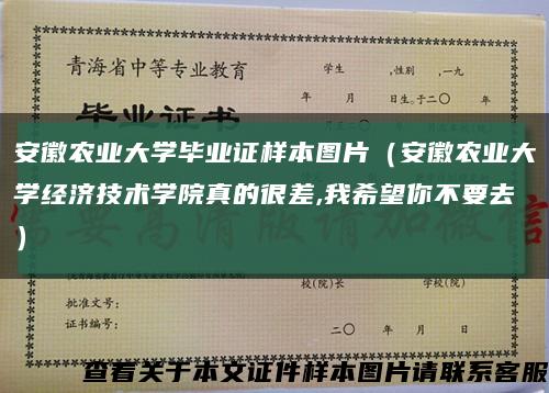 安徽农业大学毕业证样本图片（安徽农业大学经济技术学院真的很差,我希望你不要去）缩略图