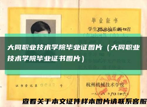 大同职业技术学院毕业证图片（大同职业技术学院毕业证书图片）缩略图