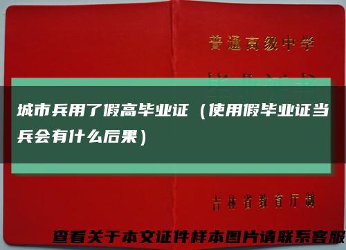 城市兵用了假高毕业证（使用假毕业证当兵会有什么后果）缩略图