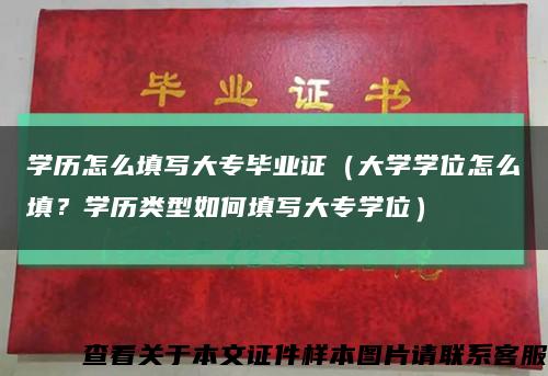 学历怎么填写大专毕业证（大学学位怎么填？学历类型如何填写大专学位）缩略图