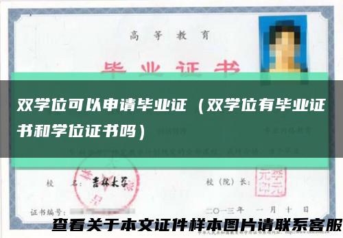双学位可以申请毕业证（双学位有毕业证书和学位证书吗）缩略图