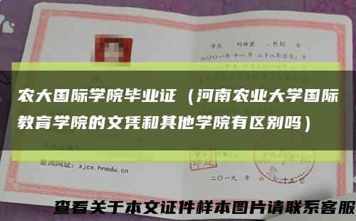 农大国际学院毕业证（河南农业大学国际教育学院的文凭和其他学院有区别吗）缩略图