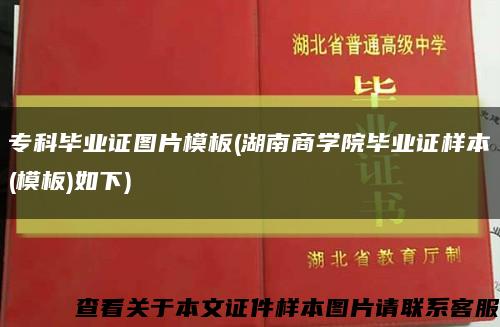 专科毕业证图片模板(湖南商学院毕业证样本(模板)如下)缩略图