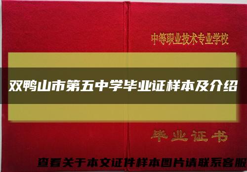 双鸭山市第五中学毕业证样本及介绍缩略图