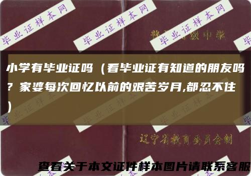 小学有毕业证吗（看毕业证有知道的朋友吗？家婆每次回忆以前的艰苦岁月,都忍不住）缩略图