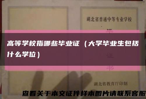 高等学校指哪些毕业证（大学毕业生包括什么学位）缩略图