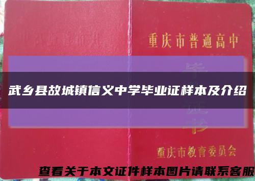 武乡县故城镇信义中学毕业证样本及介绍缩略图