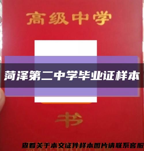 菏泽第二中学毕业证样本缩略图