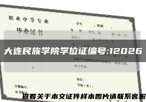 大连民族学院学位证编号:12026缩略图