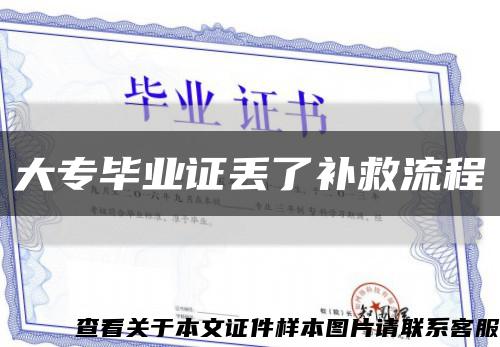 大专毕业证丢了补救流程缩略图