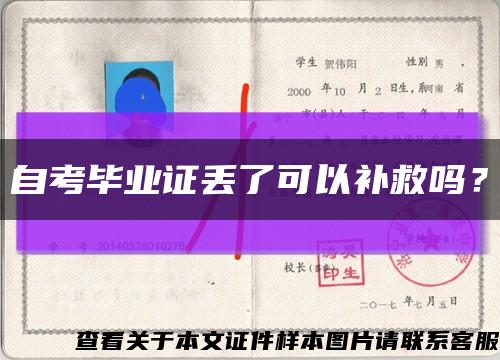 自考毕业证丢了可以补救吗？缩略图