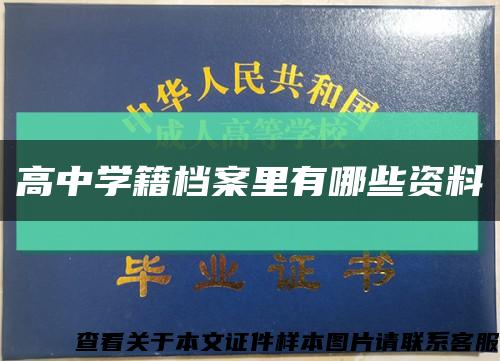 高中学籍档案里有哪些资料缩略图