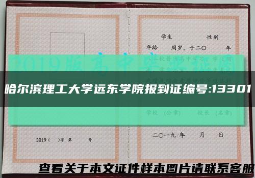 哈尔滨理工大学远东学院报到证编号:13301缩略图