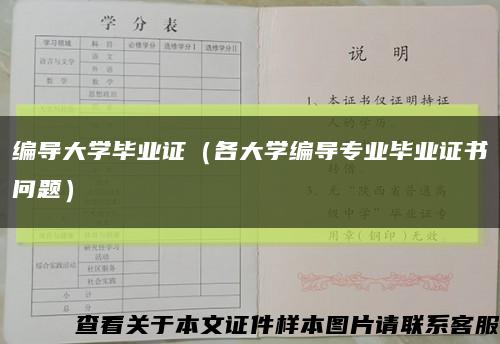 编导大学毕业证（各大学编导专业毕业证书问题）缩略图