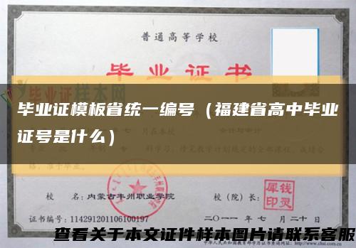 毕业证模板省统一编号（福建省高中毕业证号是什么）缩略图