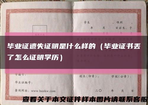 毕业证遗失证明是什么样的（毕业证书丢了怎么证明学历）缩略图