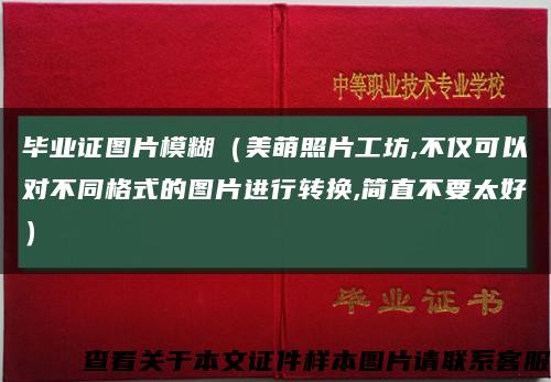 毕业证图片模糊（美萌照片工坊,不仅可以对不同格式的图片进行转换,简直不要太好）缩略图