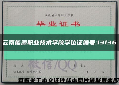 云南能源职业技术学院学位证编号:13136缩略图