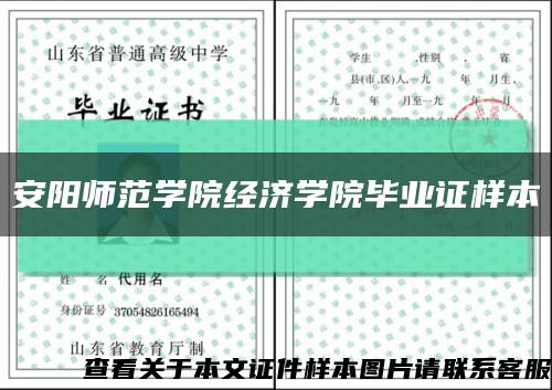 安阳师范学院经济学院毕业证样本缩略图