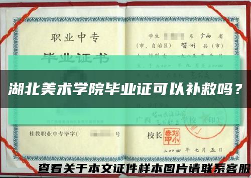 湖北美术学院毕业证可以补救吗？缩略图