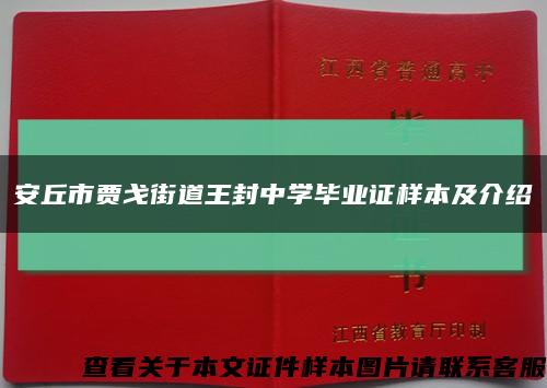 安丘市贾戈街道王封中学毕业证样本及介绍缩略图