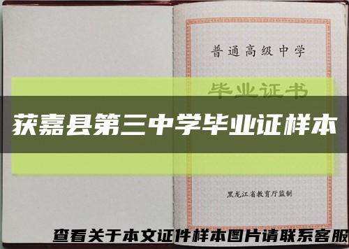 获嘉县第三中学毕业证样本缩略图