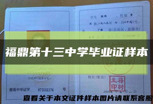 福鼎第十三中学毕业证样本缩略图