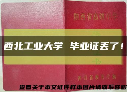 西北工业大学 毕业证丢了！缩略图