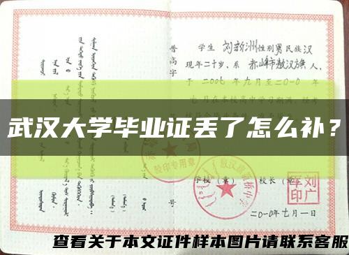 武汉大学毕业证丢了怎么补？缩略图