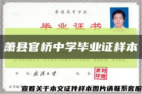 萧县官桥中学毕业证样本缩略图