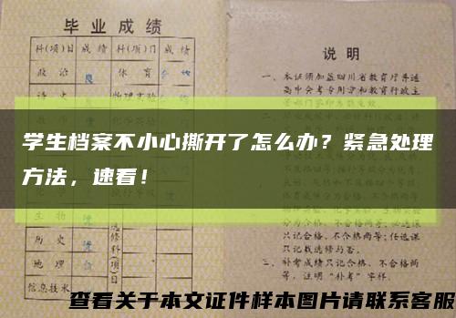 学生档案不小心撕开了怎么办？紧急处理方法，速看！缩略图