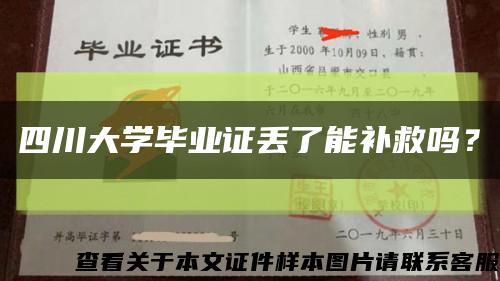 四川大学毕业证丢了能补救吗？缩略图