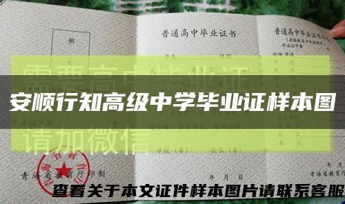 安顺行知高级中学毕业证样本图缩略图