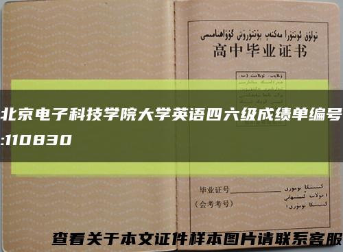 北京电子科技学院大学英语四六级成绩单编号:110830缩略图