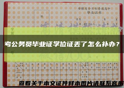 考公务员毕业证学位证丢了怎么补办？缩略图