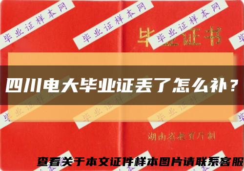 四川电大毕业证丢了怎么补？缩略图