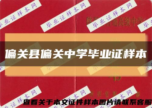 偏关县偏关中学毕业证样本缩略图